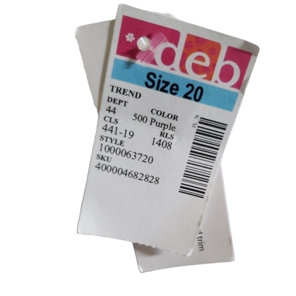 NWT Vintage Deb Purple Rhinestone Pleated Handkerchief Formal Dress Size 20 - Picture 3 of 7